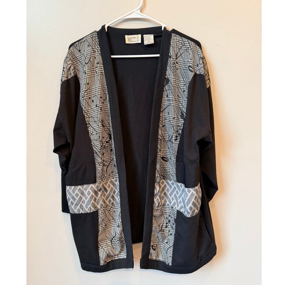 Vintage Bonnie Bill by Holly Mixed Media Cardigan S 90s Art Teacher Whimsigoth